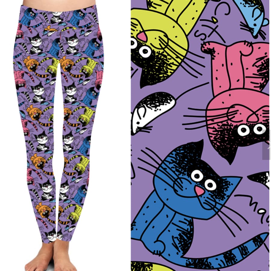 PREORDER limited quantities! Buttery Soft Leggings in Bold Prints ETA late January! OS / Cat and Mouse Leggings