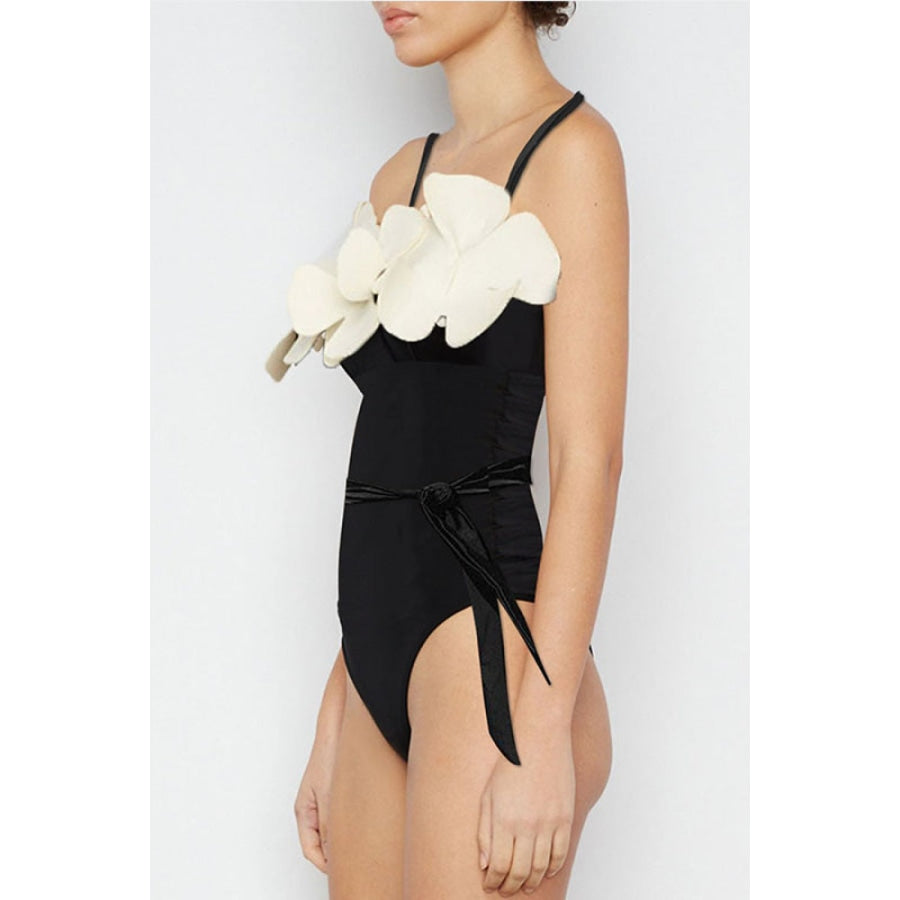 Sandee Rain Boutique - Floral Backless One-Piece Swimsuit Trendsi