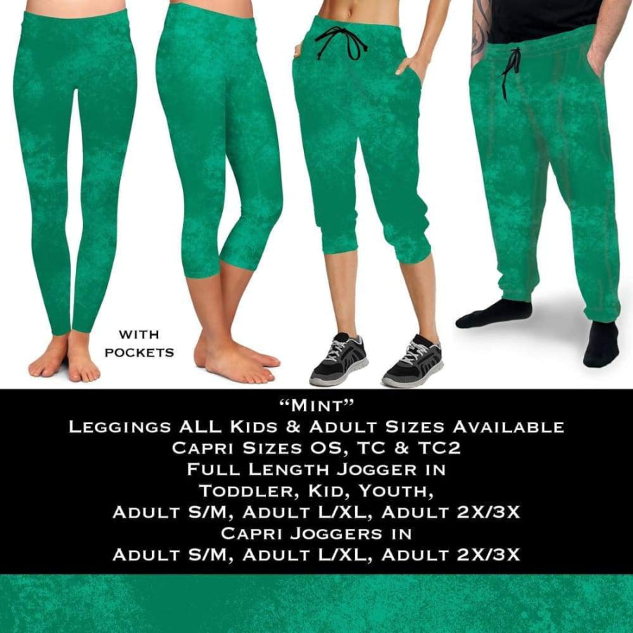EXTRAS CUSTOM DESIGN LEGGINGS SIZE OS (AU 8-14/16) Mint / OS Capri with pockets Leggings