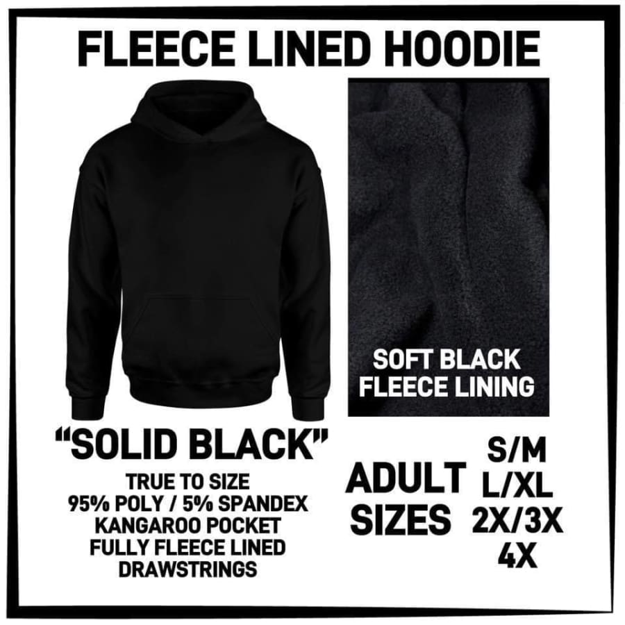 1 Custom Hoodies Solid Black Fleece Lined Hoodie / S/M Leggings