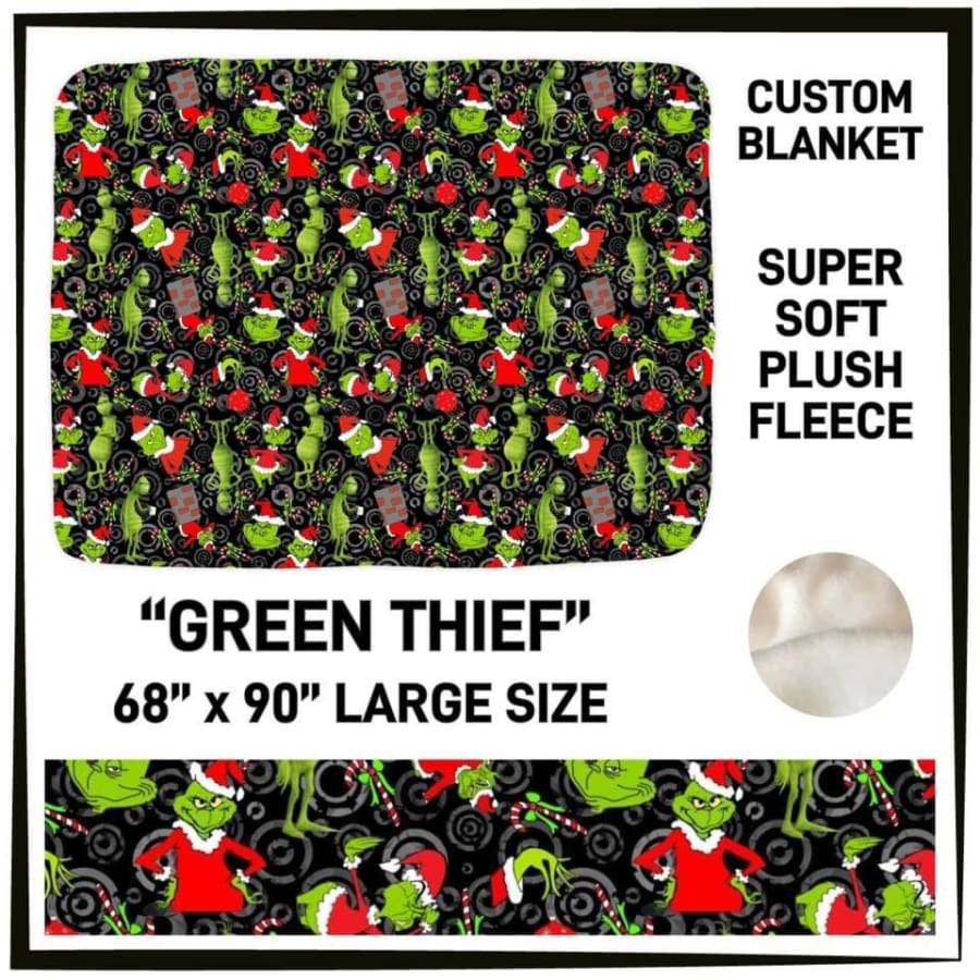 PREORDER Large Ultra Plush Custom Blankets Closes 5 JULY ETA late September Green Thief Blankets