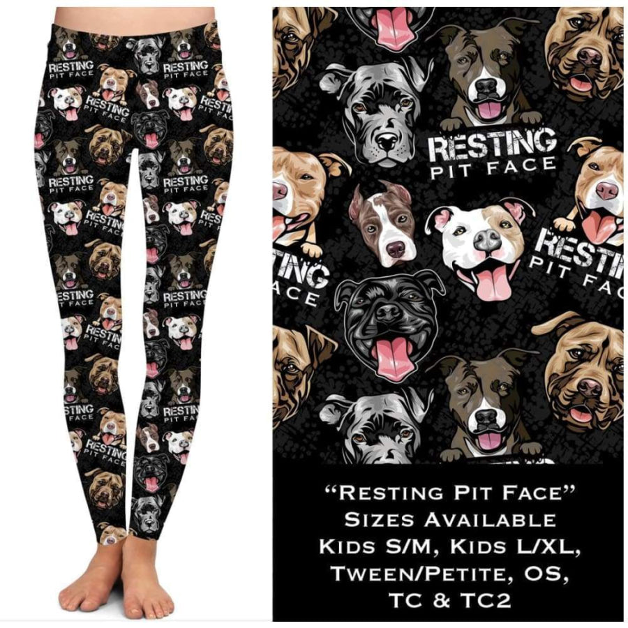 EXTRAS CUSTOM DESIGN LEGGINGS SIZE OS (AU 8-14/16) Resting Pit Face / OS Leggings