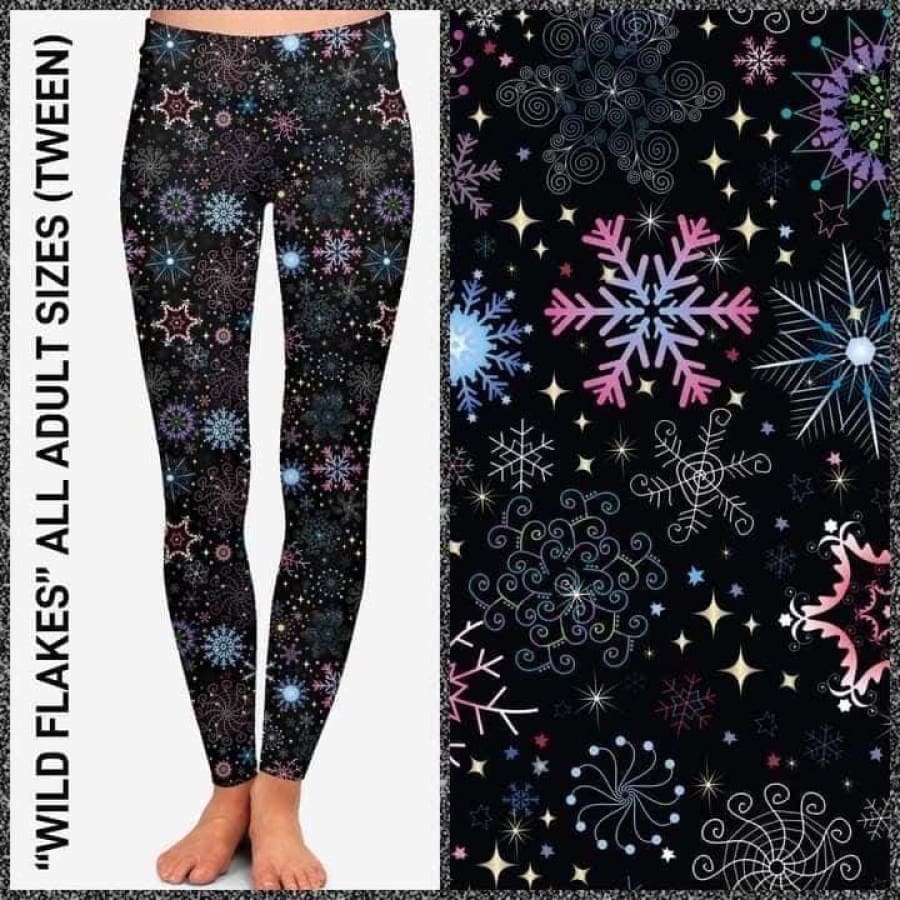 Copy of EXTRAS and RTS from PREORDER Closed 14 June - Custom Tunics/Leggings/Joggers Wild Flakes / OS Leggings