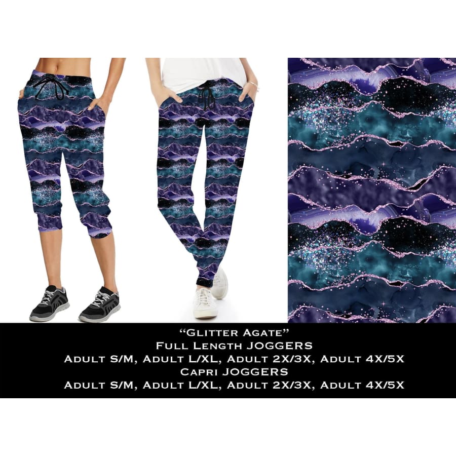 PREORDER Buttery Soft Custom Leggings and Joggers Closes 16 May ETA early August Glitter Agate / SPECIFY SIZE IN NOTES / Full Jogger 