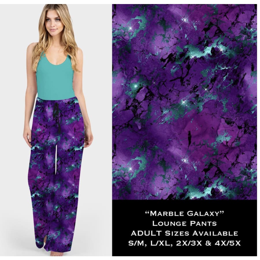 PREORDER Buttery Soft Custom Lounge Pants! Closes 27 DEC ETA mid-March Marble Galaxy / Adult S/M Lounge Pants