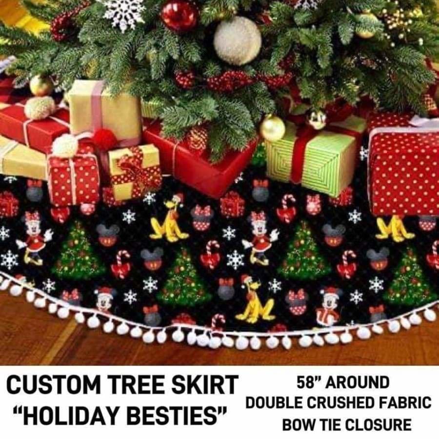 PREORDER Custom Design Christmas Tree Skirts Closes 27 July ETA late October Holiday Besties Christmas Tree Skirt