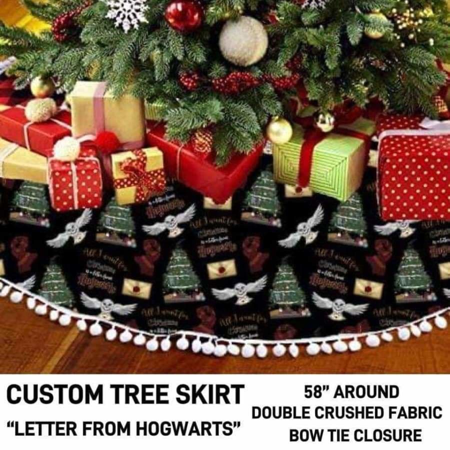 PREORDER Custom Design Christmas Tree Skirts Closes 27 July ETA late October Letter From Hogwarts Christmas Tree Skirt