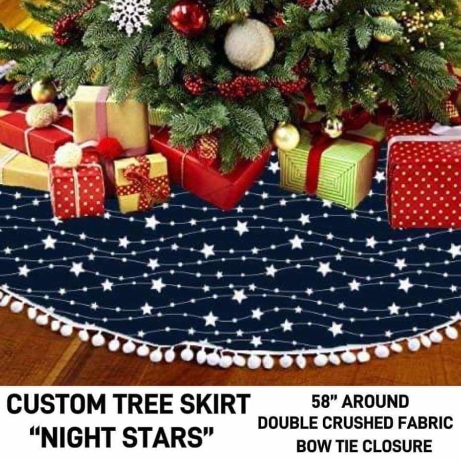 PREORDER Custom Design Christmas Tree Skirts Closes 27 July ETA late October Night Stars Christmas Tree Skirt