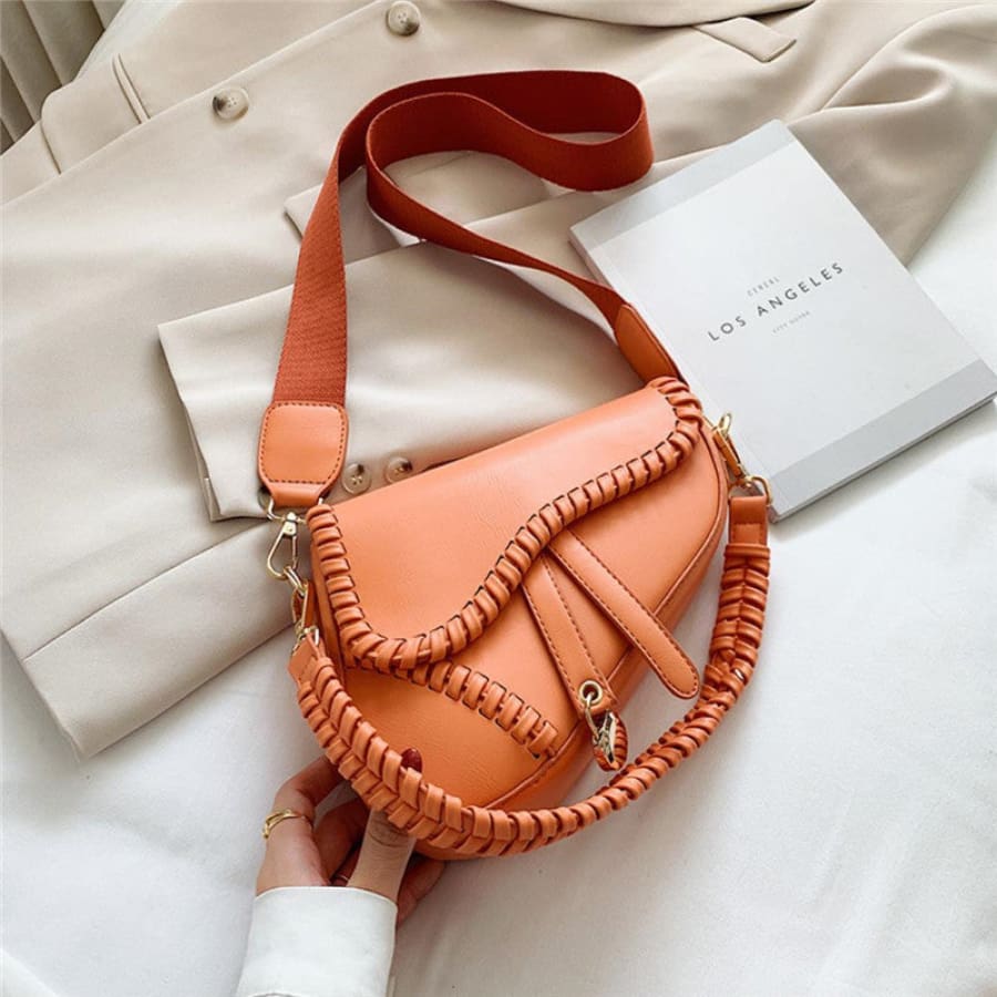 PREORDER Faux Leather Saddle Bag with Cross Body Strap - Closes 3 March - ETA late April 2022 Coral Handbags