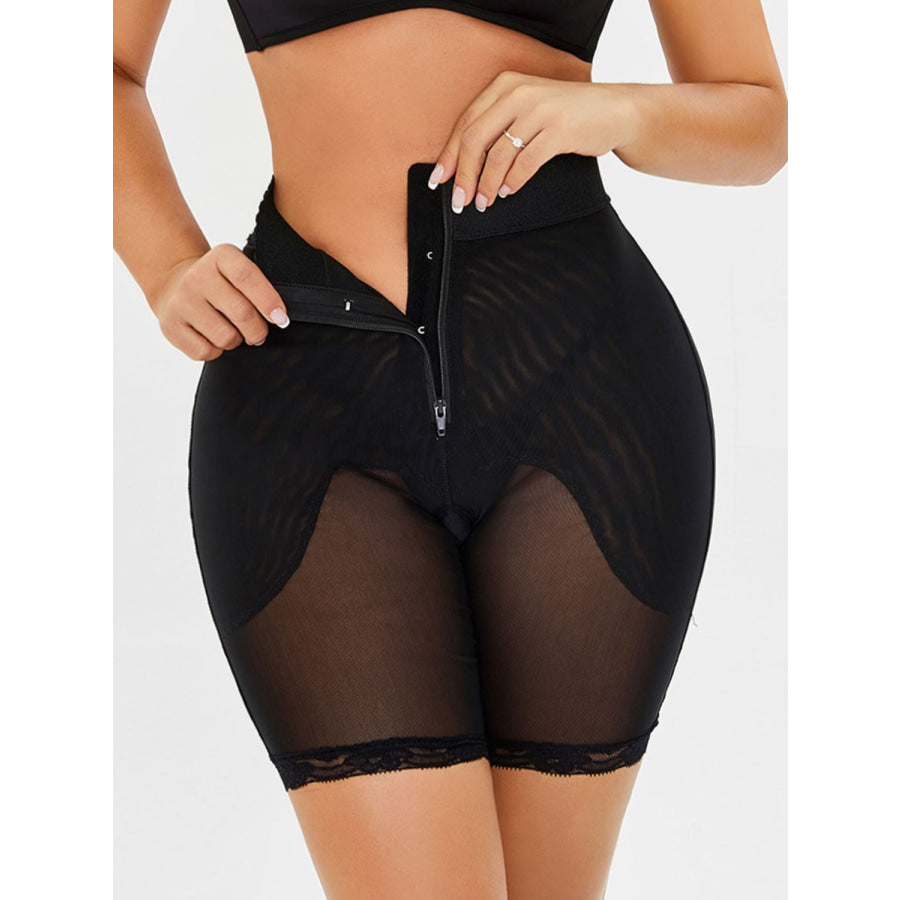 Full Size High-Waisted Lace Trim Shaping Shorts