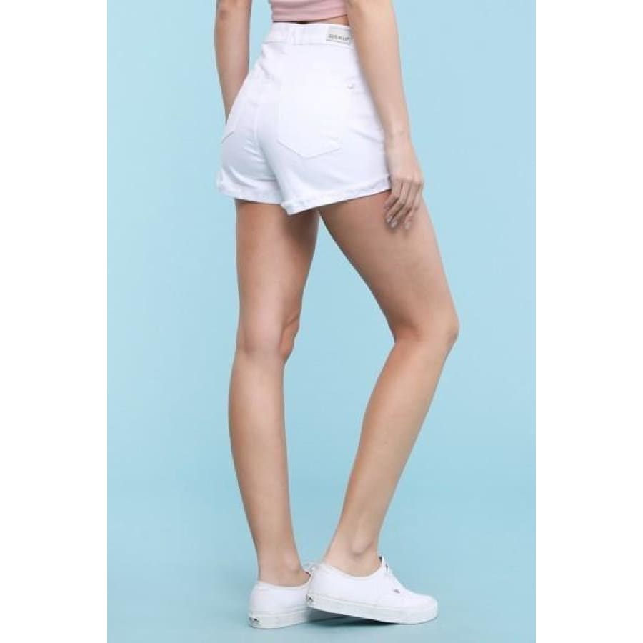 Judy Blue Denim Cuffed Shorts - White (BACKORDERED) Denim Skirt