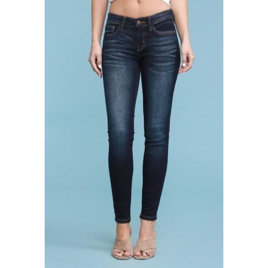 AAT.9 Womens Rhinestone Tummy-Control Mid Rise Capris Cropped Blue Denim  Jeans