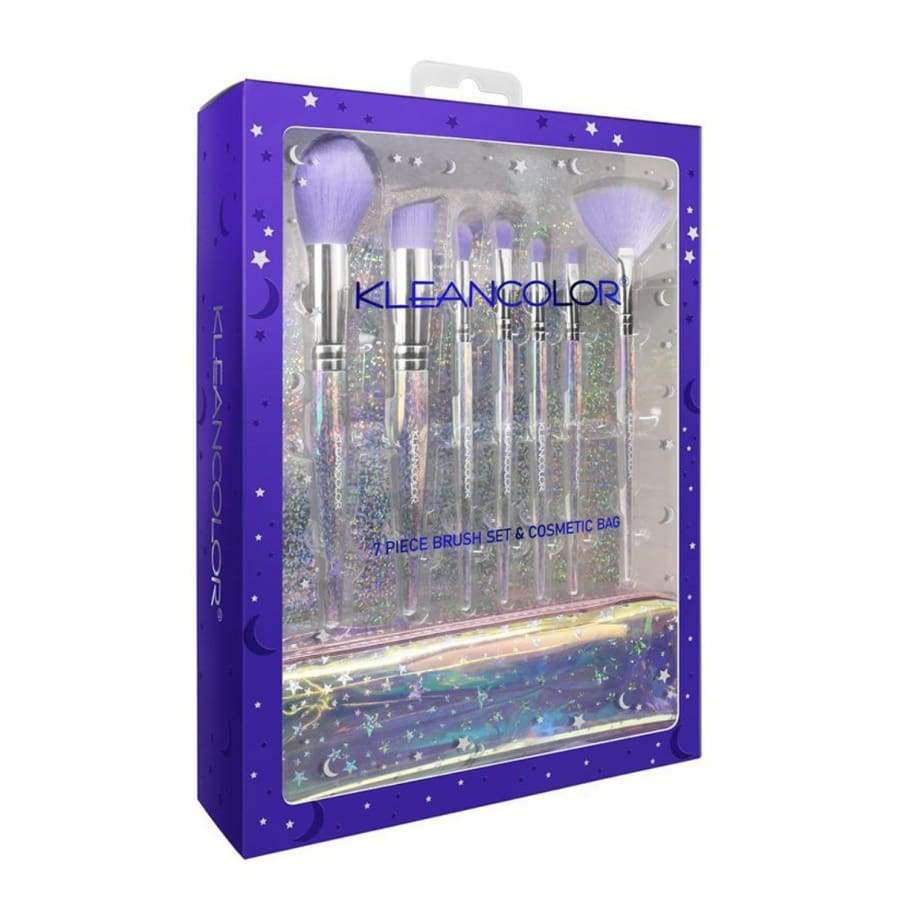 KLEANCOLOR - Star Life 7-piece Makeup Brush Set with Cosmetics Bag Makeup Brushes