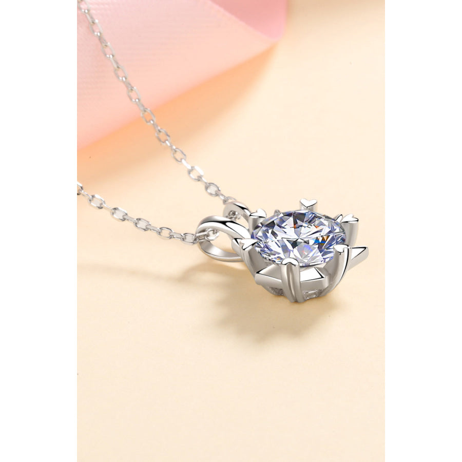 Learning To Love 925 Sterling Silver Moissanite Pendant Necklace Silver / One Size