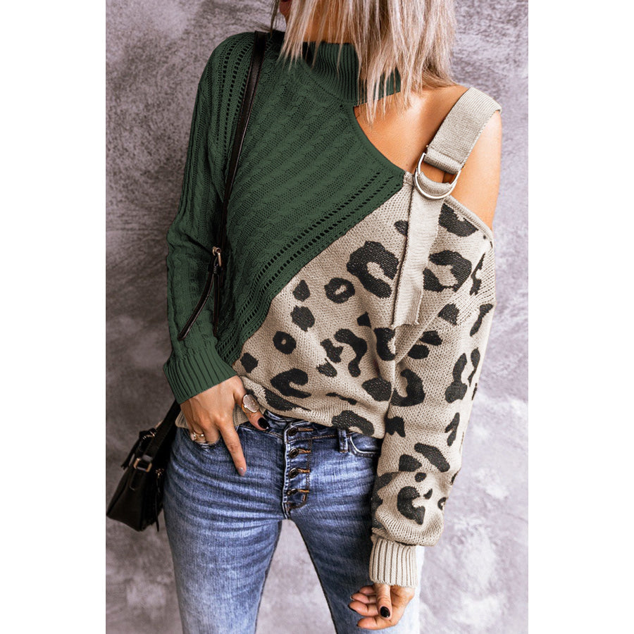Green color hotsell block sweater