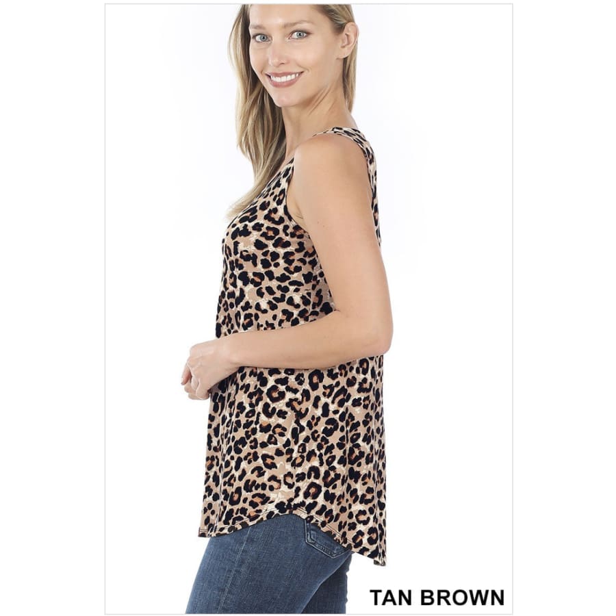 NEW! Camouflage Leopard and Snake Print Perfect Tank With Round Hem Tops