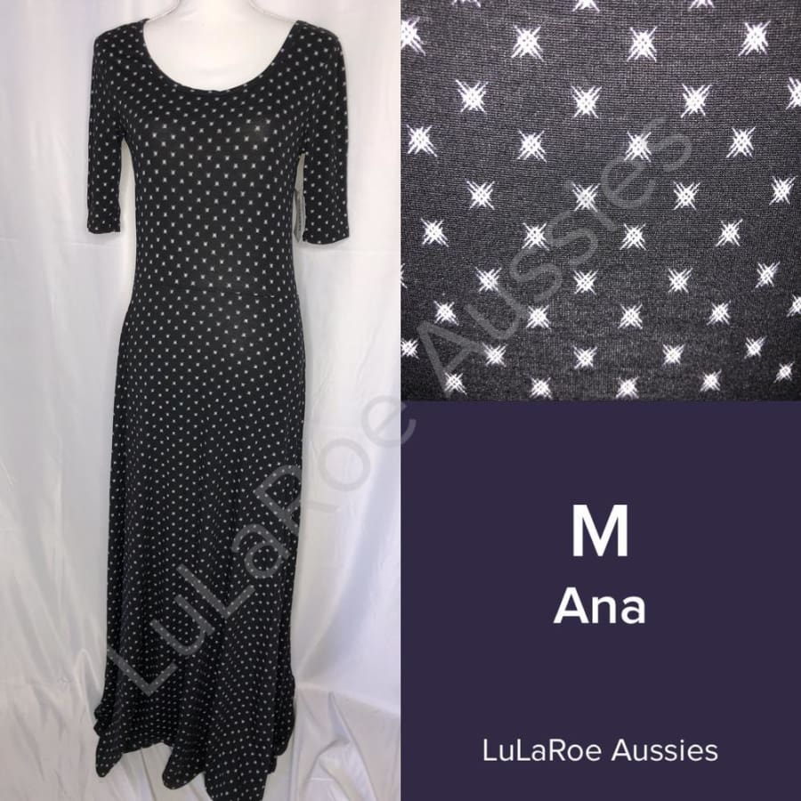 LuLaRoe Ana M / Black with White Bursts Dresses