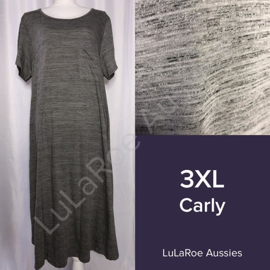 LuLaRoe Carly 3XL / Grey microstripe Dresses
