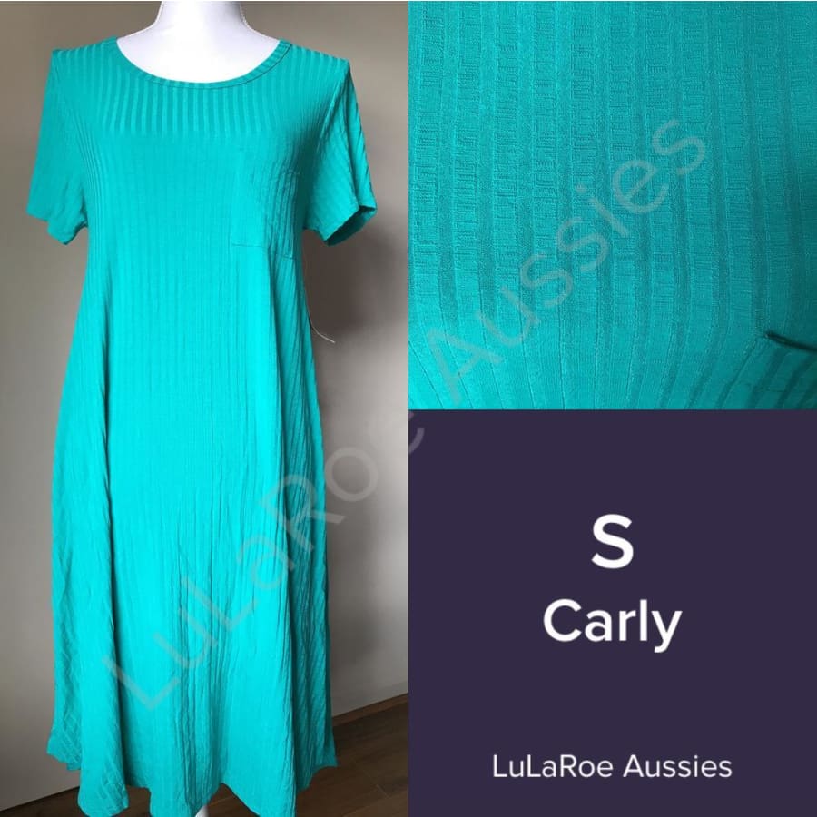 LuLaRoe Carly Multi Color Background w/Cream Leaves Dress