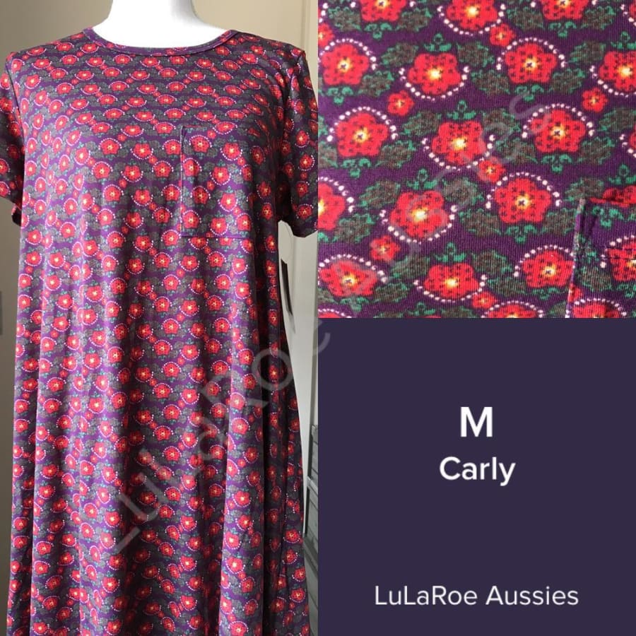 LulaRoe Carly Dress Size XS Camouflage Roses Floral India