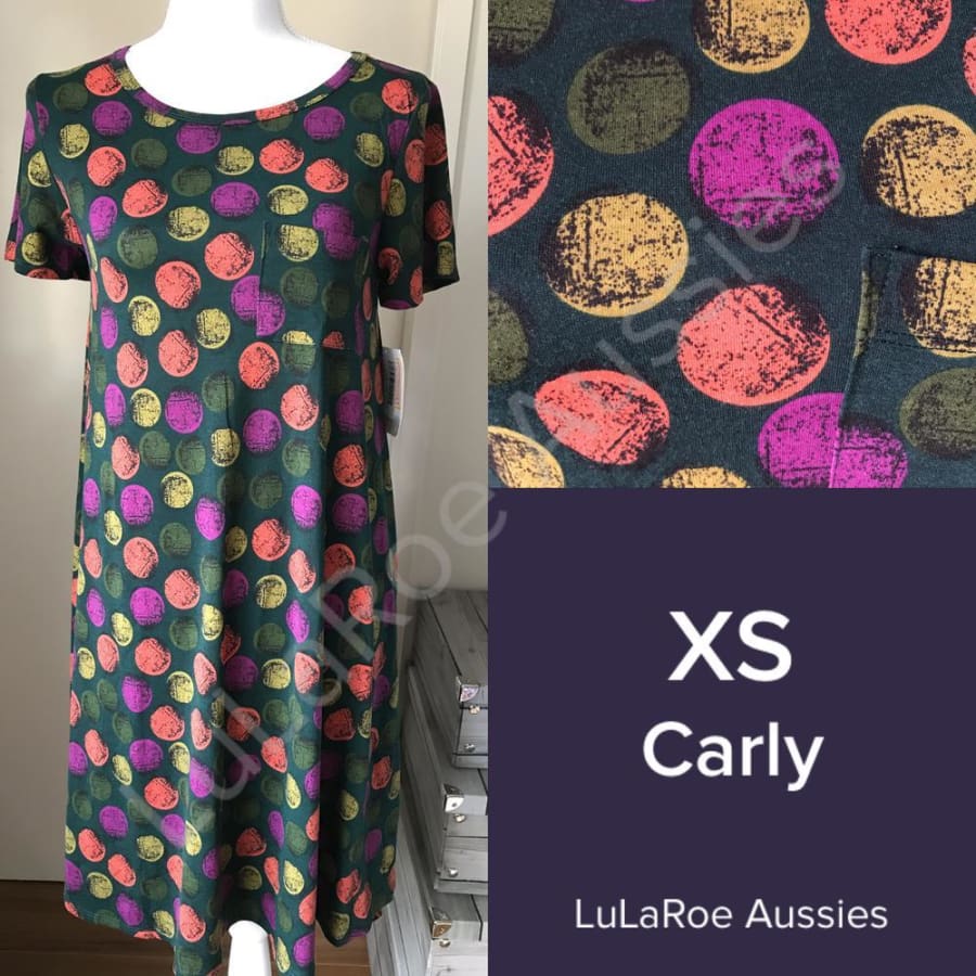 LuLaRoe, Dresses, Lularoe Carly Tshirt Dress Xs S M 4 6 8 I Mint Green  Black Pink Geometric