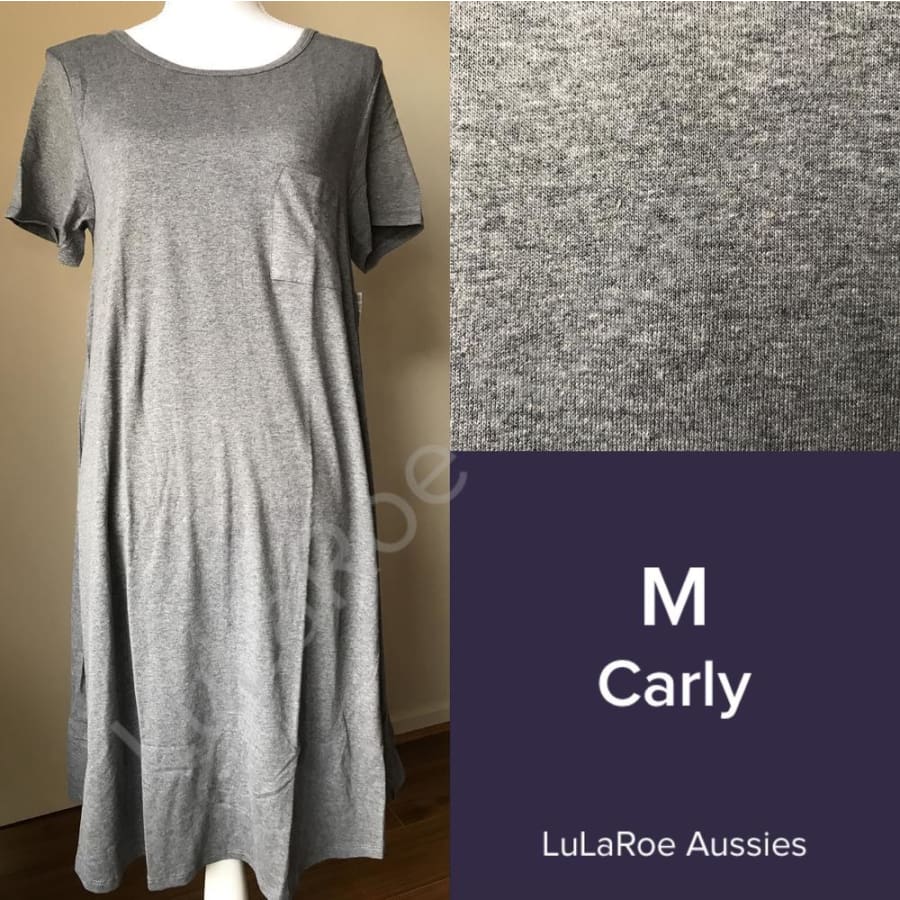 LuLaRoe Carly Grey w/Red Sleeves Dress (8108-CARLY