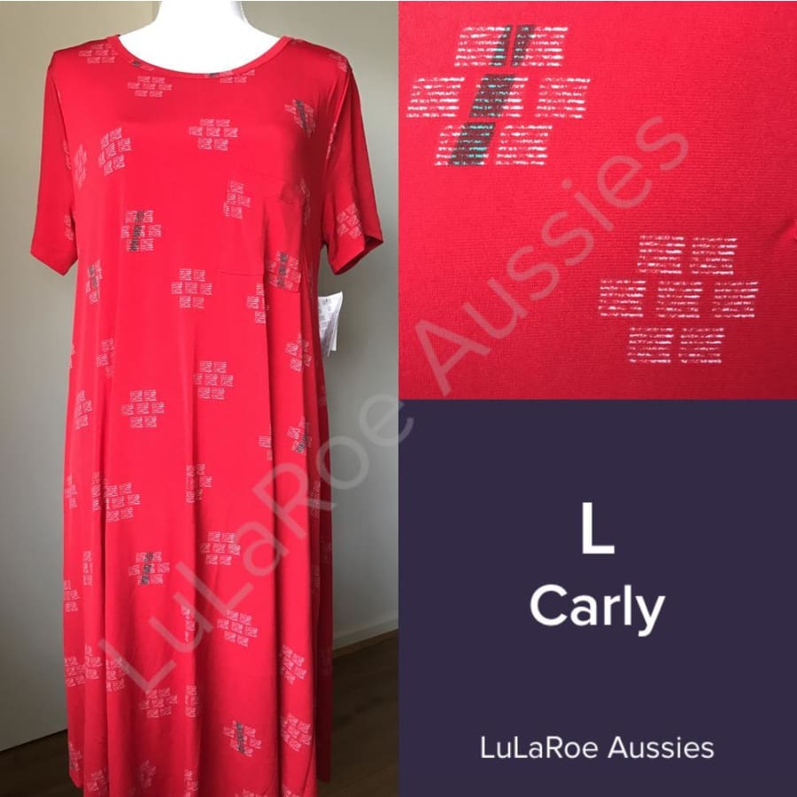 LuLaRoe Carly L / Red tribal - Slinky Dresses