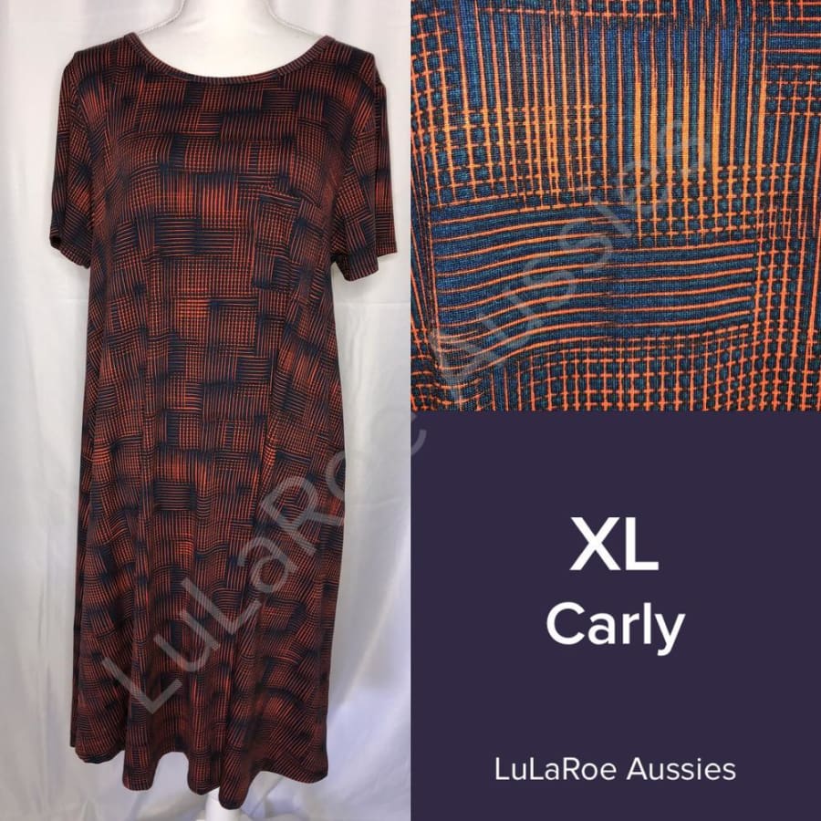 LuLaRoe Carly XL / Orange/Blue Dresses