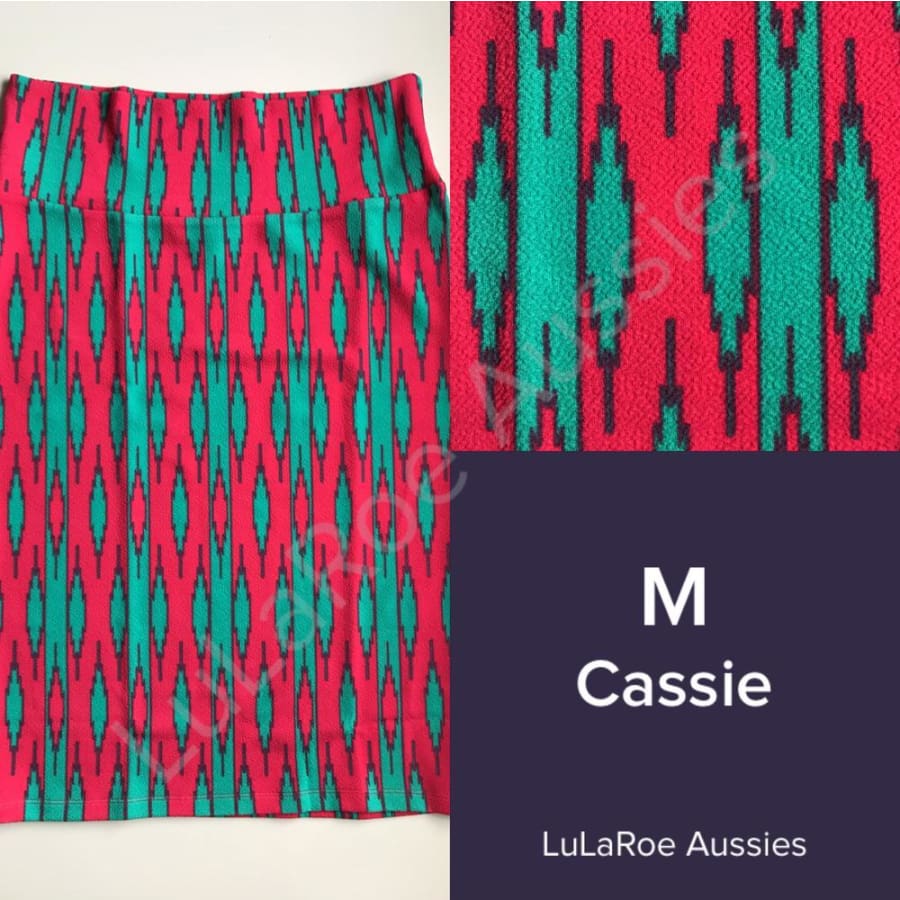 Lularoe Cassie M / Red/green Tribal Skirts