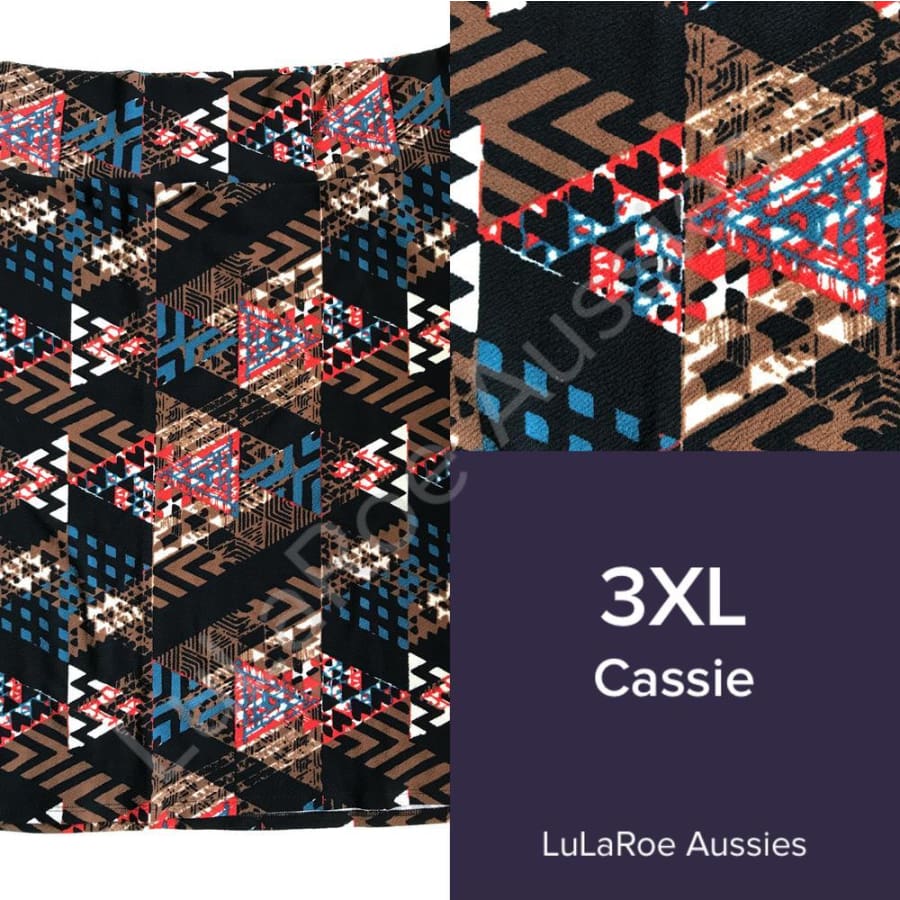 Lularoe Cassie 3Xl / Black/brown/blue/cream/orange Geo Skirts