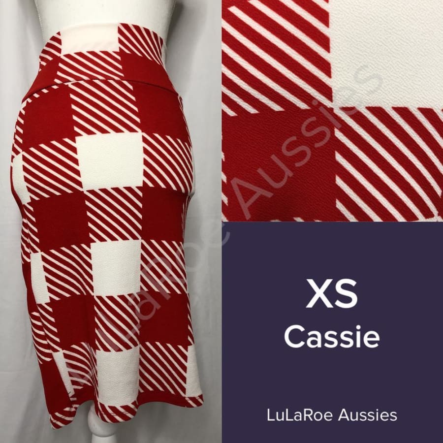 LuLaRoe Cassie XS / Red/White Skirts