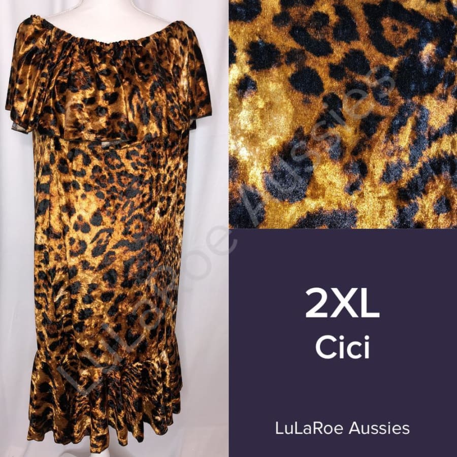 LuLaRoe CiCi 2XL / Animal Velvet Dresses