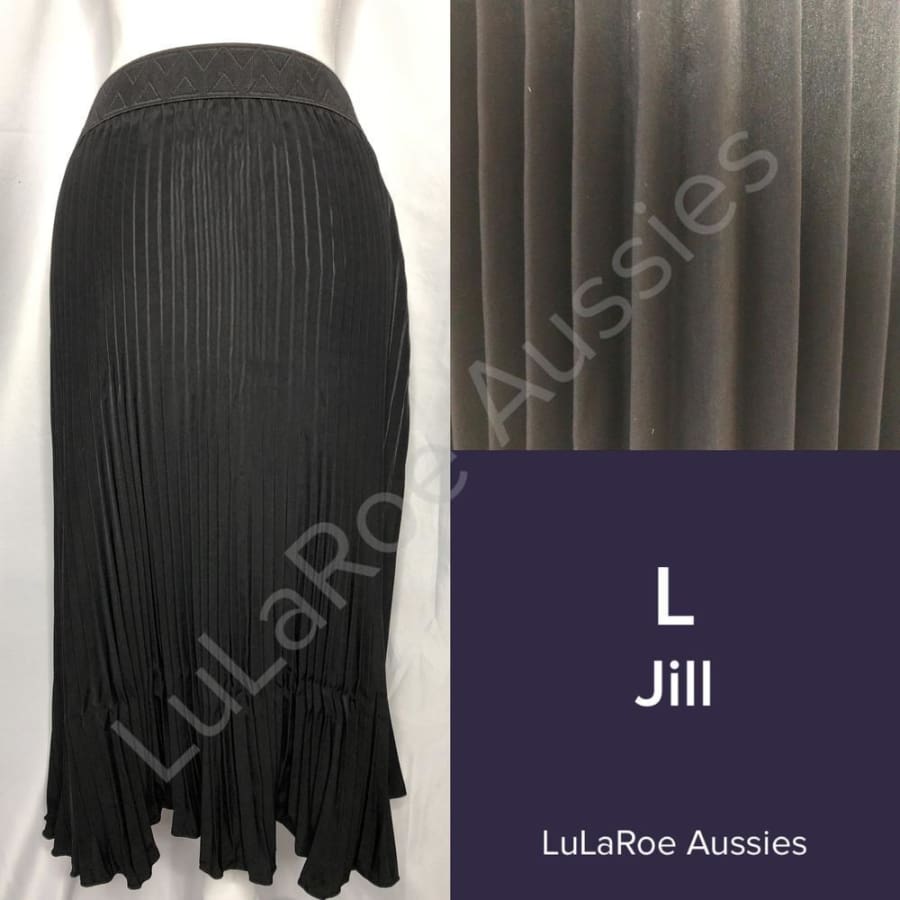 LuLaRoe Jill L / Black pleated skirt Skirts