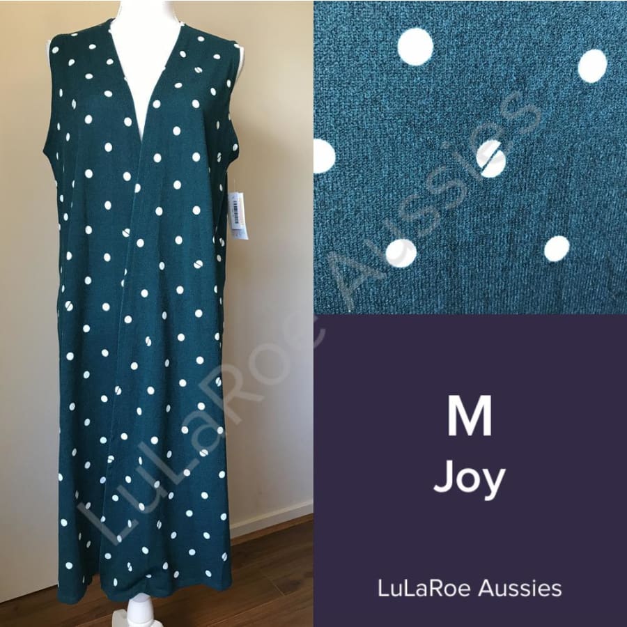 Lularoe Joy M / Hunter With White Dots, Terry Knit Coverups