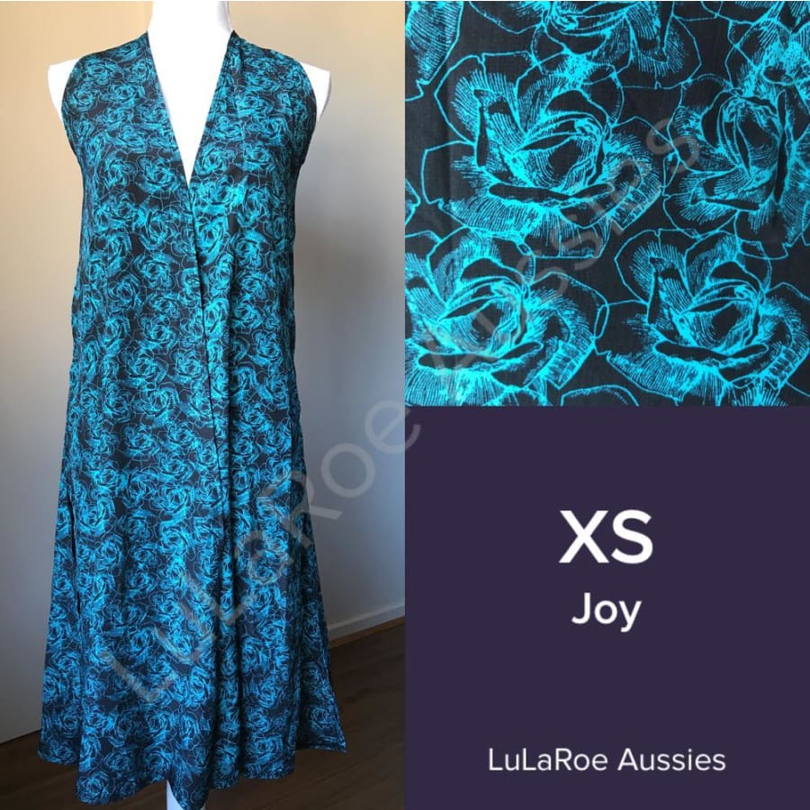 Lularoe Joy Xs / Black With Teal Floral, Silky Coverups