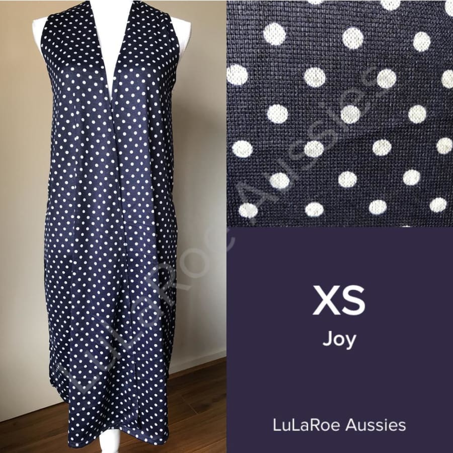Lularoe Joy Xs / Navy With White Polka Dots Coverups