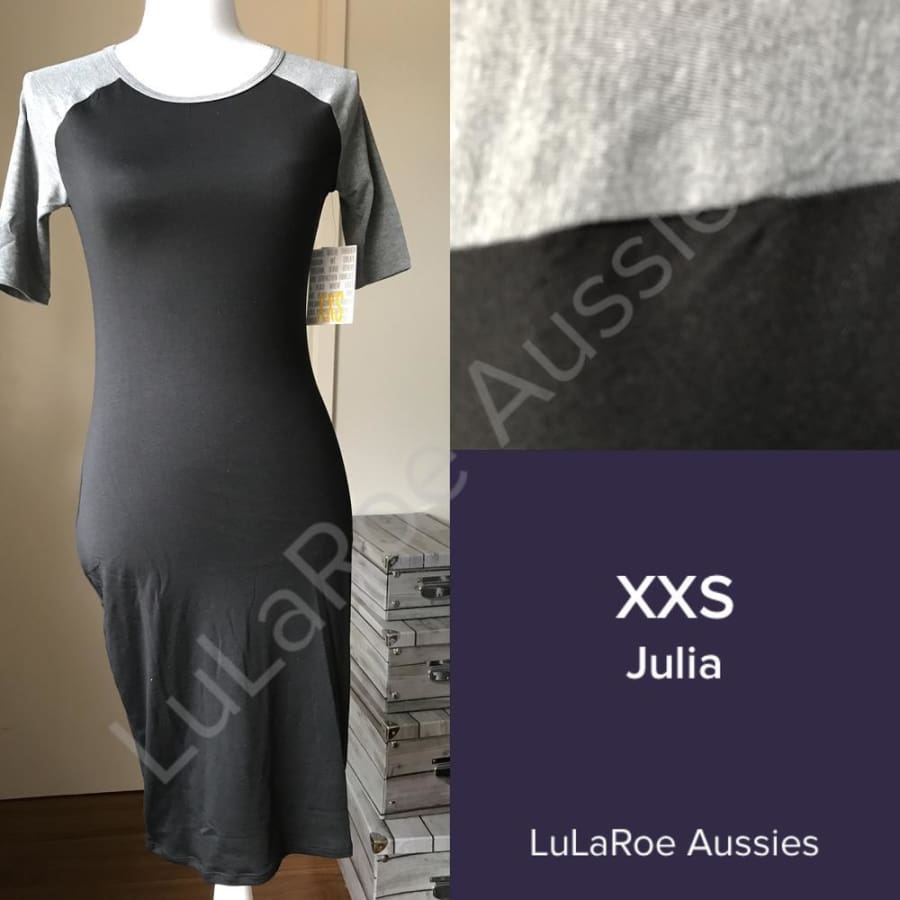 Lularoe Julia Xxs / Black With Grey Heather Dresses