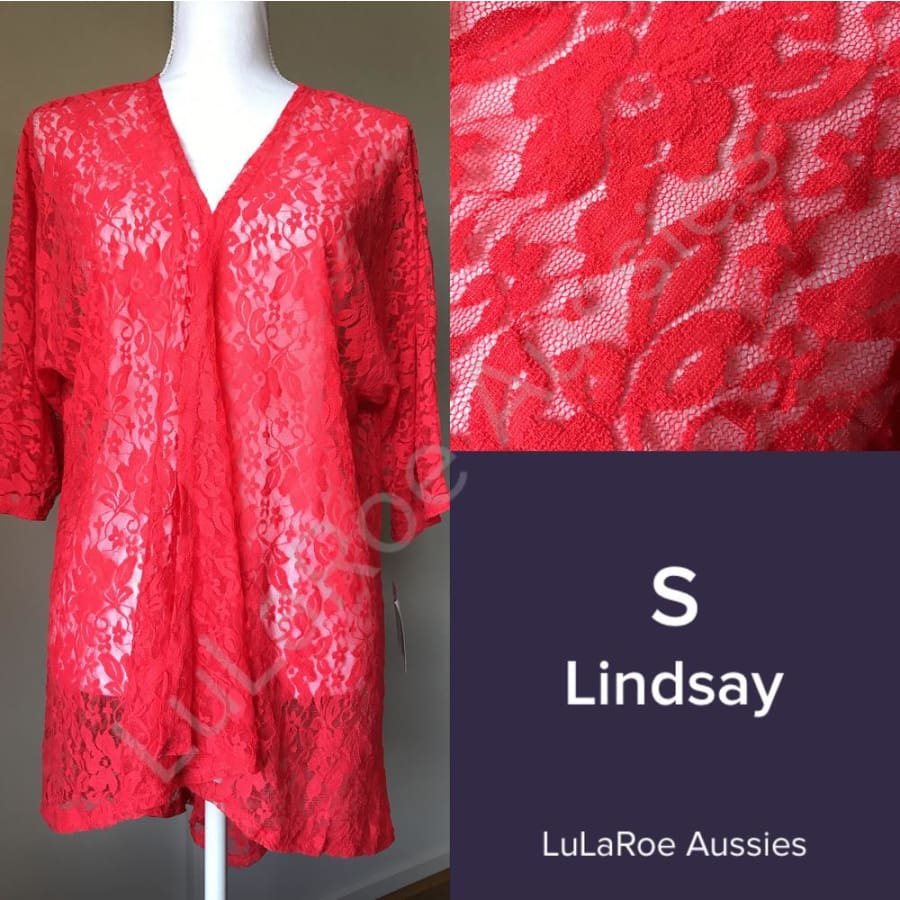 Lularoe Lindsay S / Red Lace Coverups
