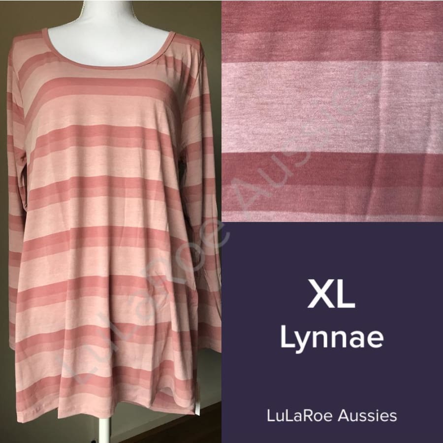 Lularoe Lynnae Xl / Dusty Rose Heather Stripes Tops