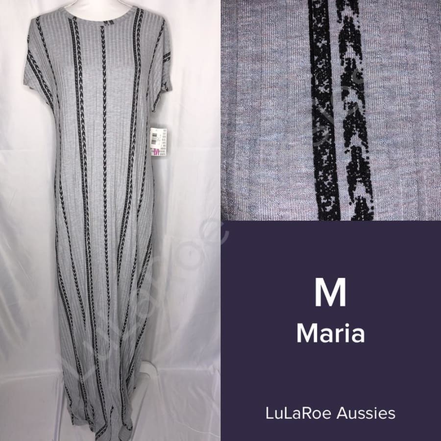 LuLaRoe Maria M / Grey black stripe 2 Dresses