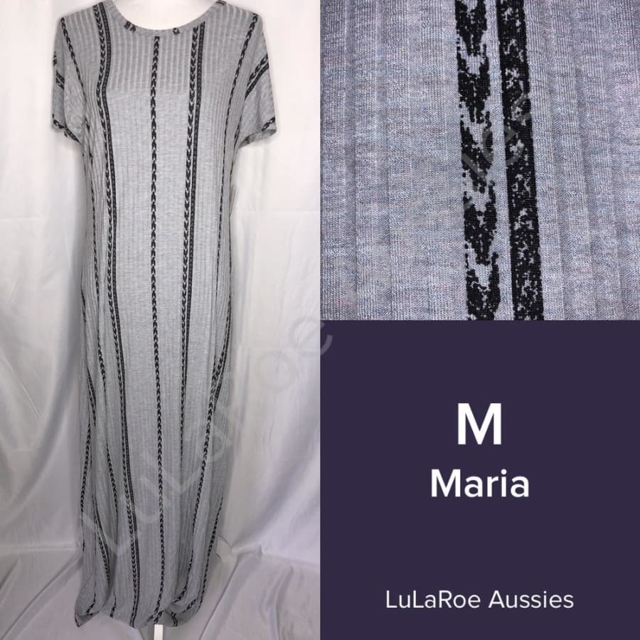 LuLaRoe Maria M / Grey black stripe Dresses