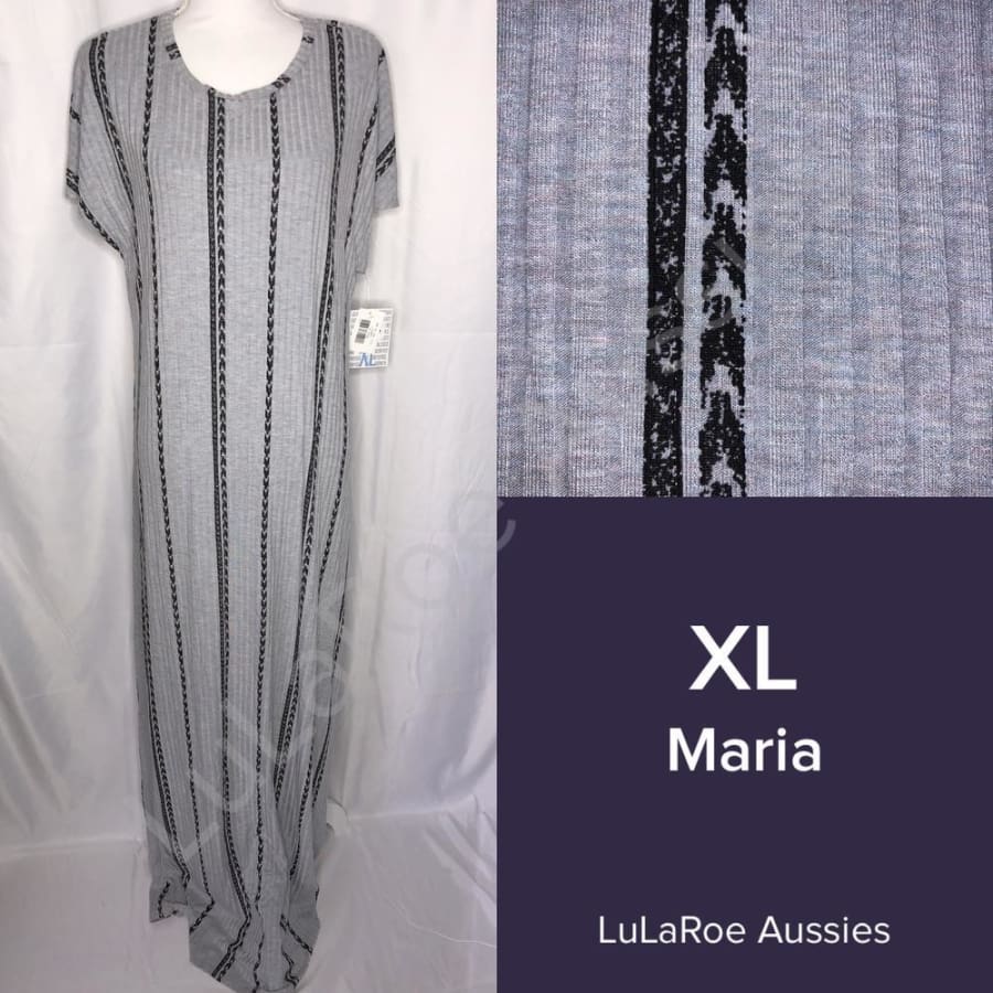 LuLaRoe Maria XL / Grey black stripe XL Dresses