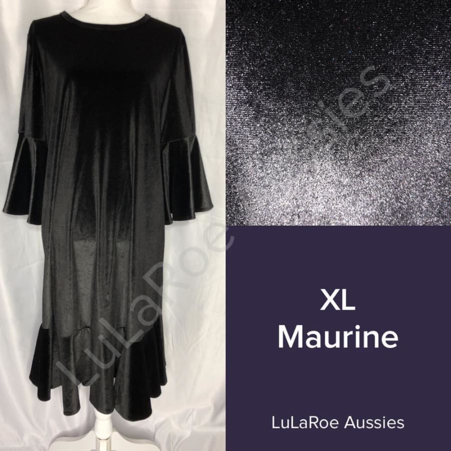 LuLaRoe Maurine XL / Navy Blue grey dot velvet Dresses