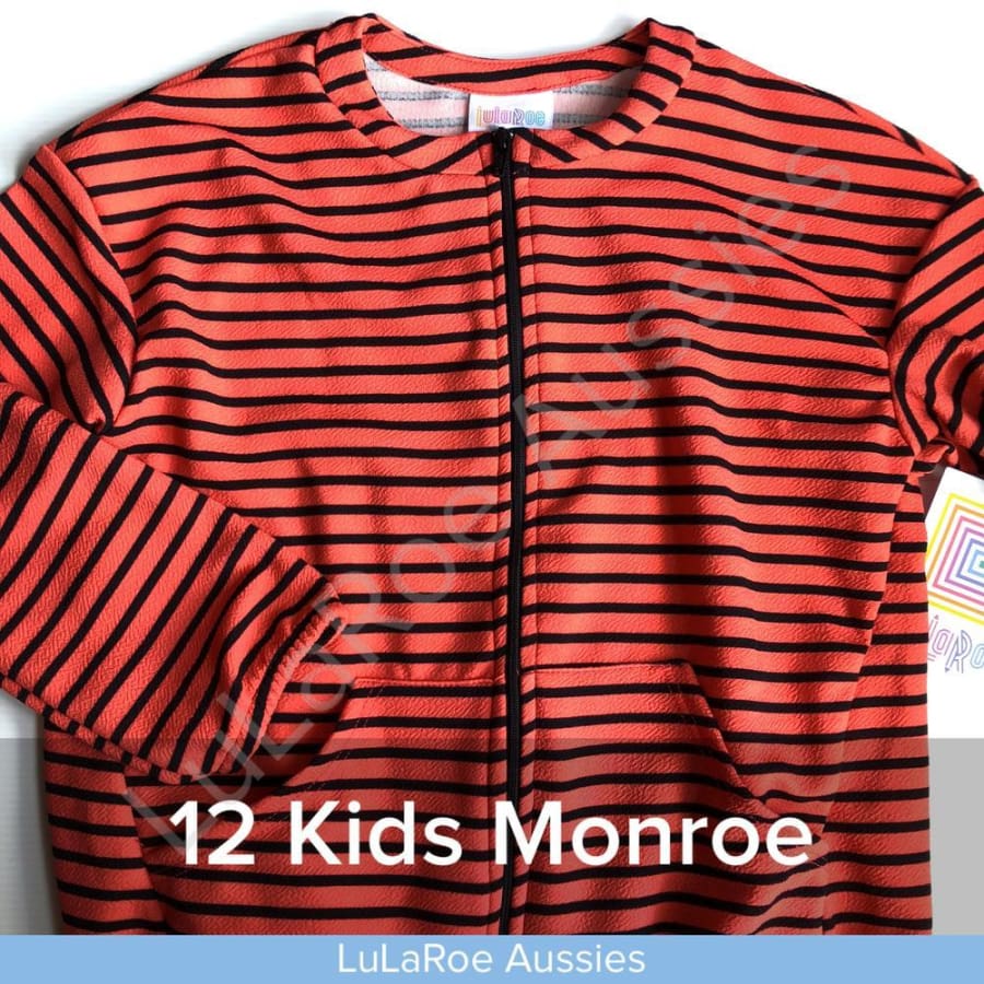 Lularoe Monroe Jacket 12 / Coral/black Stripe Coverups