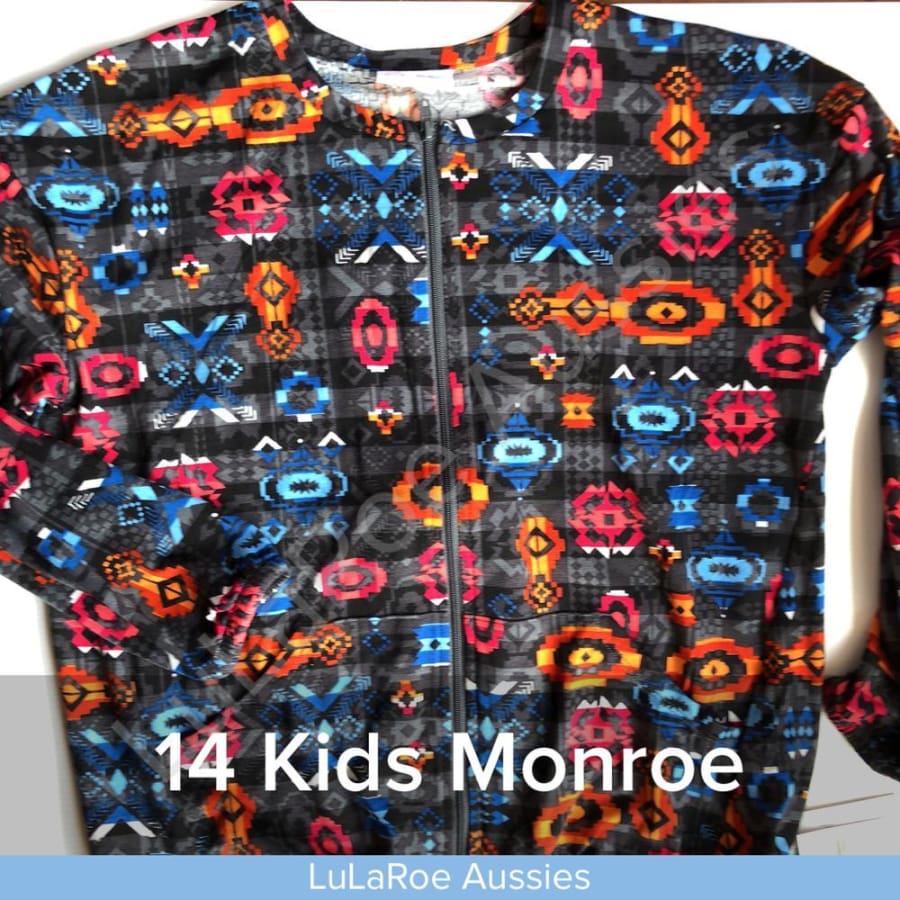 Lularoe Monroe Jacket 12 / Coral/black Stripe Coverups