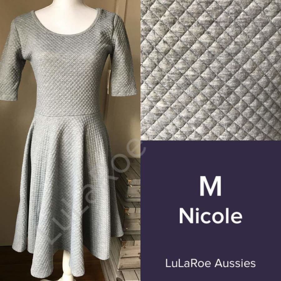 Lularoe Nicole M / Grey Heather Soft Quilted Dresses