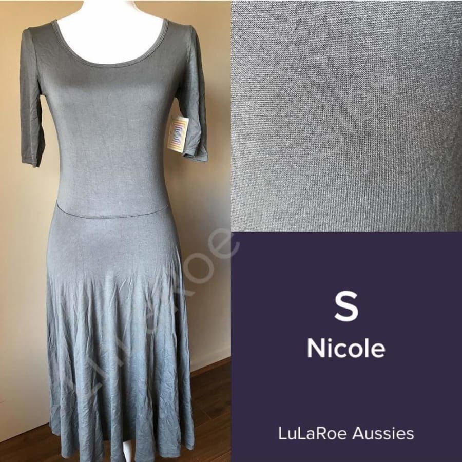 Lularoe Nicole S / Solid Grey Jersey Dresses