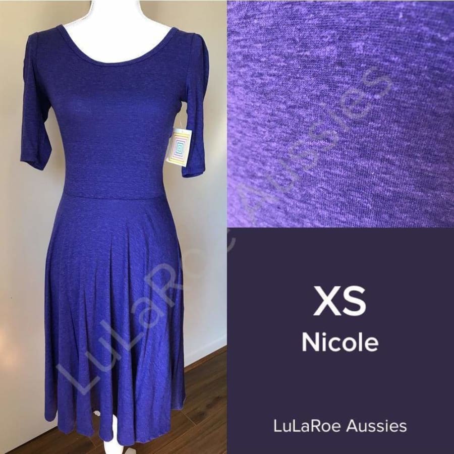 Lularoe Nicole Xs / Grape Heather Cottony Dresses