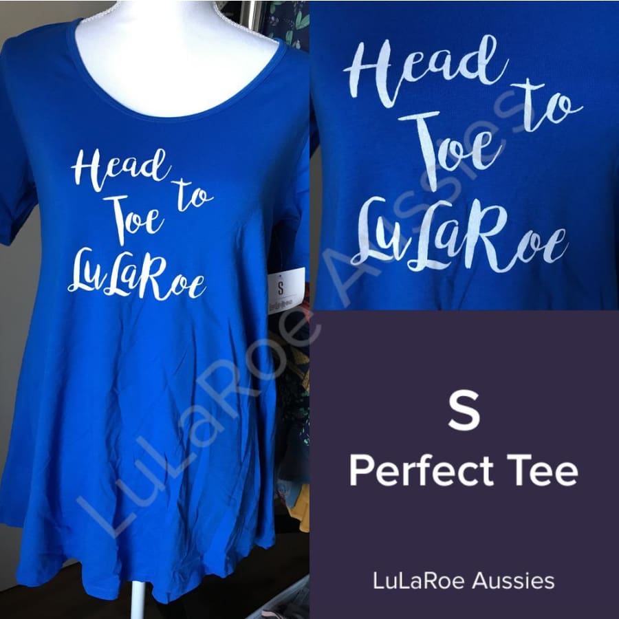 Lularoe Perfect T S / Lularoe Supply - Royal Blue With Decal Tops