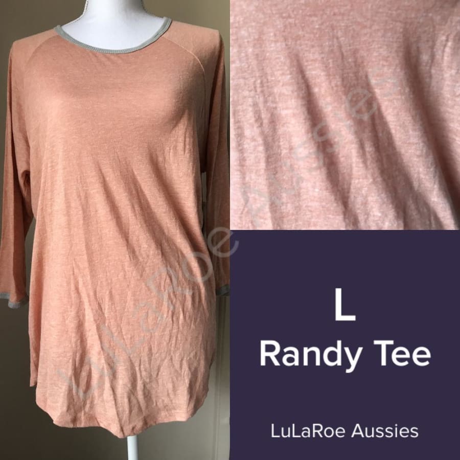 Lularoe Randy L / Terracotta Heather With Olive Ringer Tops